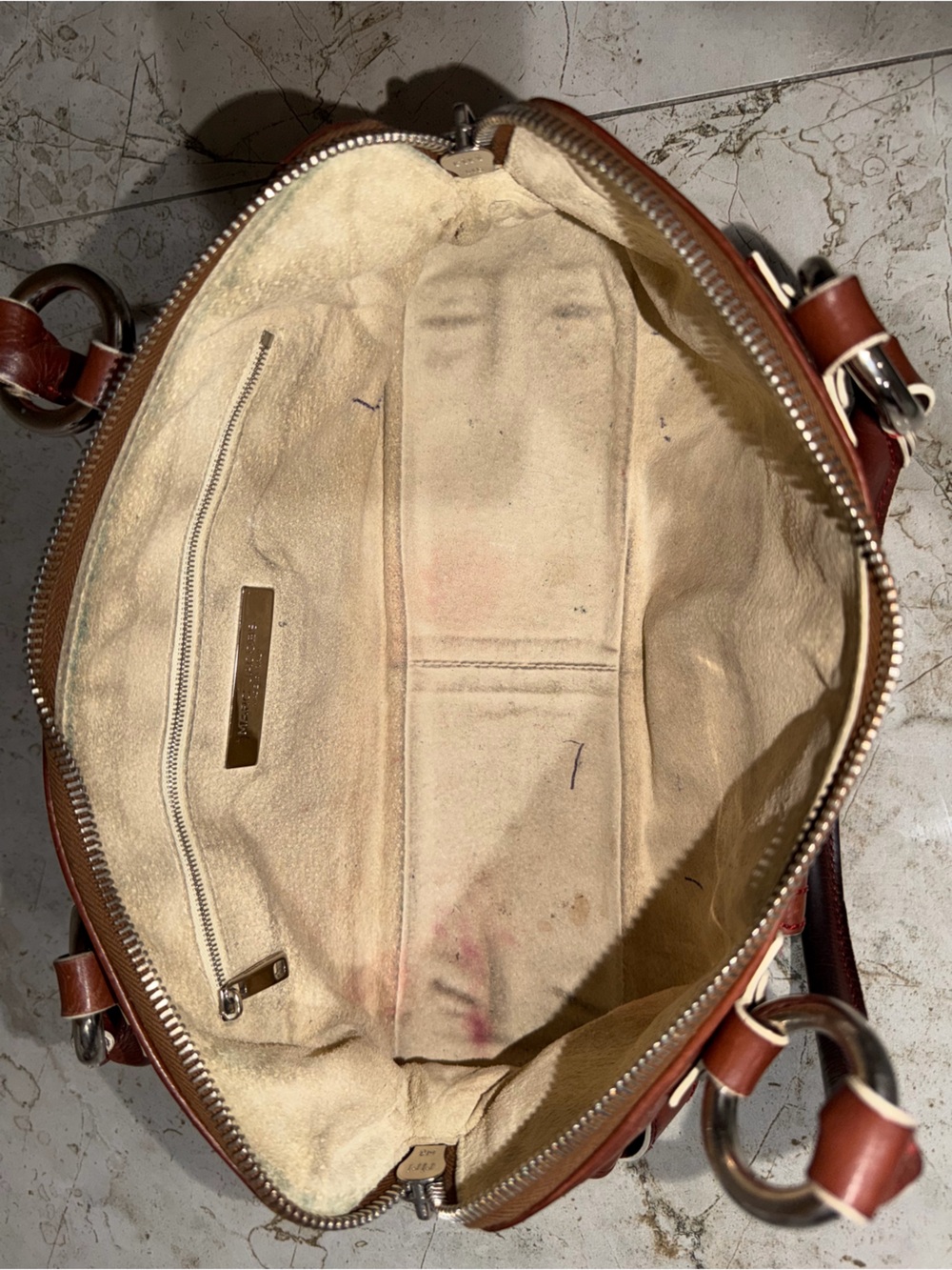 Marc Jacob’s East/West Brown Leather Top-Handle Satchel - Picture 15 of 16